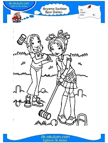 Çocuklar İçin Golf Boyama Sayfaları 